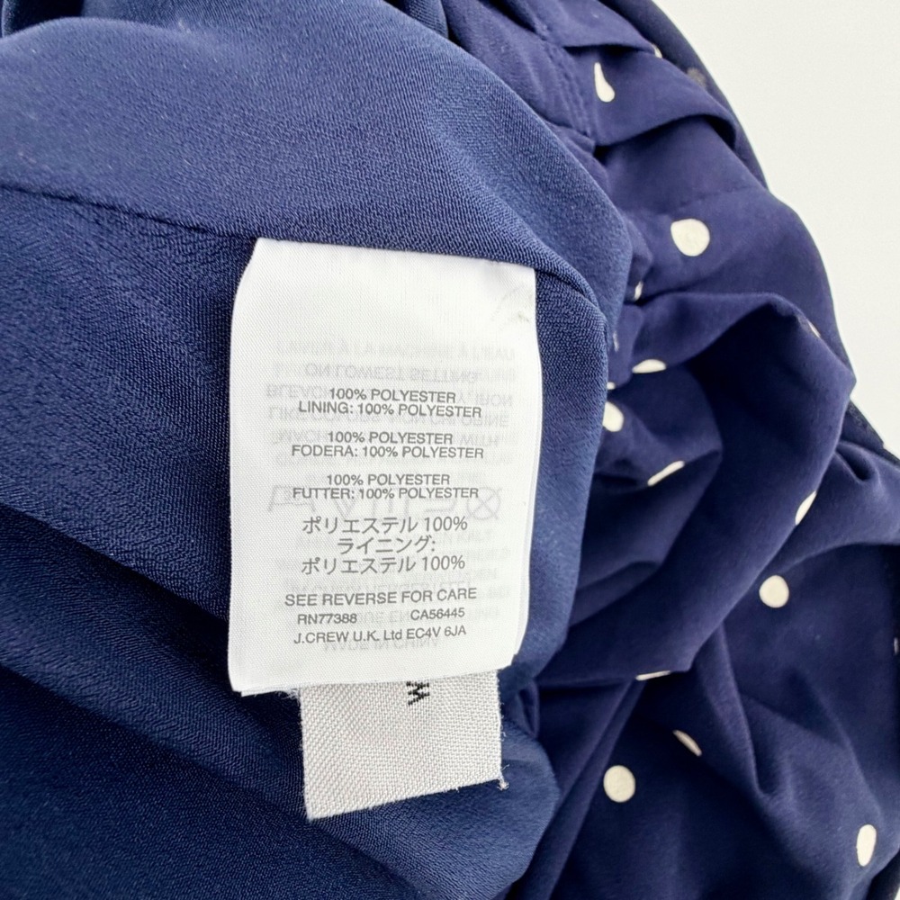 J. Crew Navy Polka Dot Pleated‎ Midi Skirt Size 4 - Picture 4 of 6